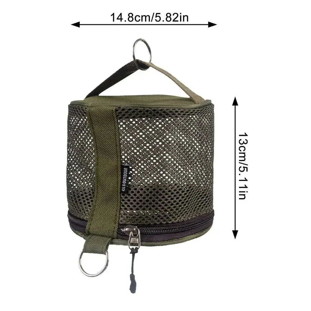 Camping Hanging Toilet Paper Holder Portable Roll Dispenser with Hook, Mesh Oxford (5.8 x 5.1 in / 14.8 x 13 cm)
