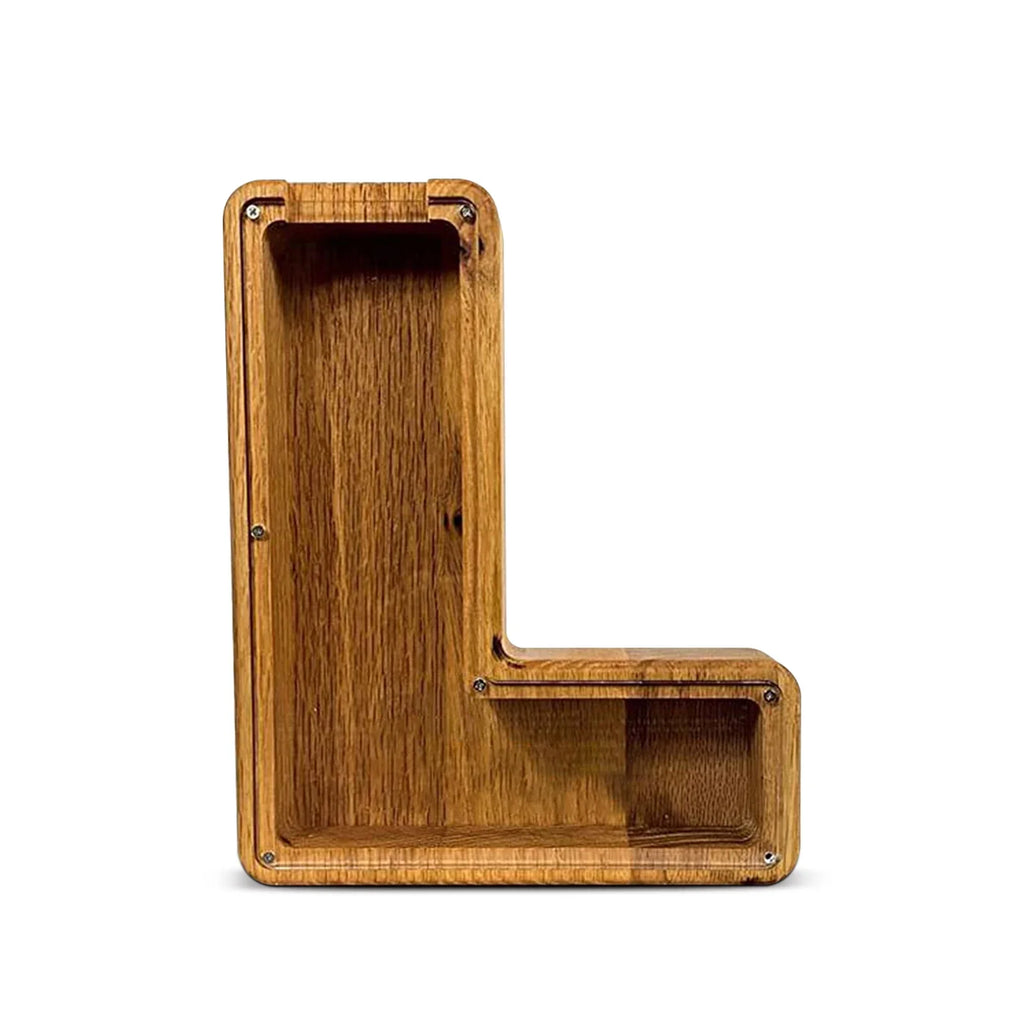 26-Letter Wooden Piggy Bank Alphabet Moneybox Coin Saving Box for Kids Desktop Home Decor