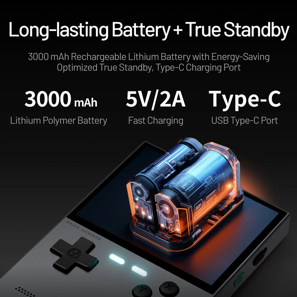 Portable Handheld Retro Gaming Console 3.2-inch (81 mm) IPS — 13,000+ Built-in Games, 8GB + TF up to 1TB, 3000mAh Battery, Linux