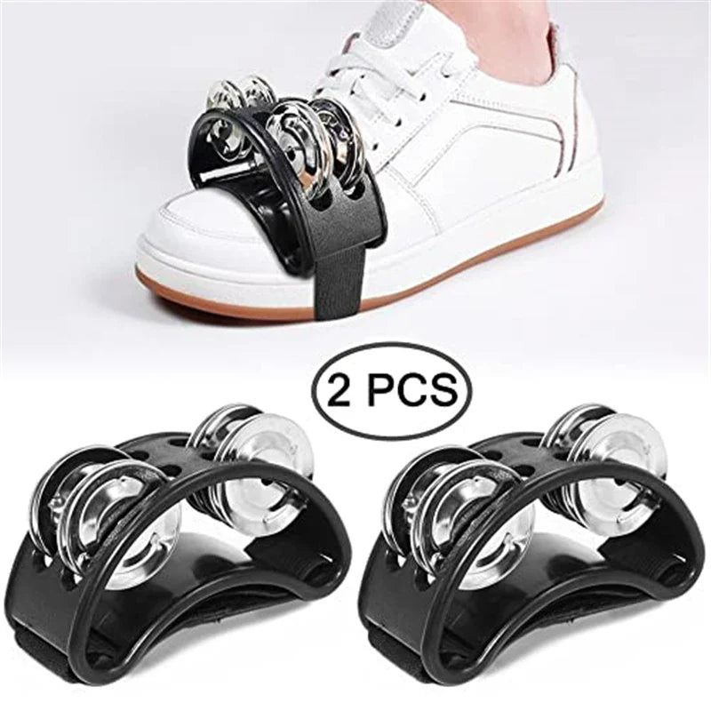2-Pack Elliptical Hand & Foot Jingle Drum Tambourines – Kids Musical Percussion Instrument for Party & Music Education