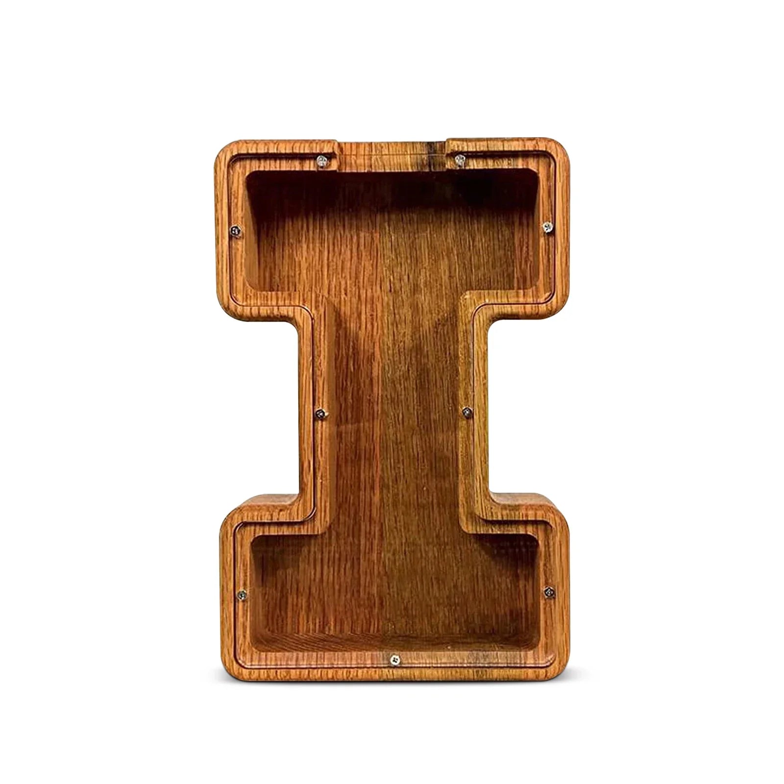 26-Letter Wooden Piggy Bank Alphabet Moneybox Coin Saving Box for Kids Desktop Home Decor