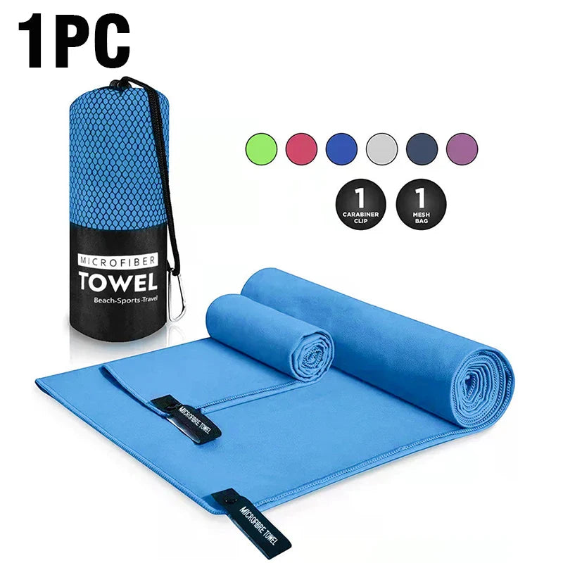 Microfiber Quick-Dry Large Beach & Sports Towel for Travel, Gym, Yoga, Swimming