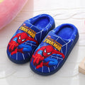 Kids Superhero Cartoon Cotton Slippers — Plush-Lined Indoor Winter Anti-Slip Slippers for Boys & Girls (15–21.5 cm / 5.9–8.5 in)