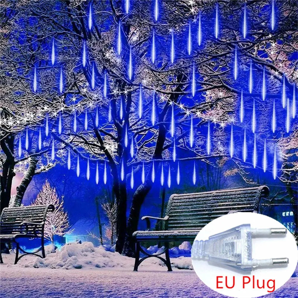 50cm (19.7in) 8-Tube LED Meteor Shower Rain String Lights - EU Plug Outdoor Fairy Garden Lights for Wedding & Christmas