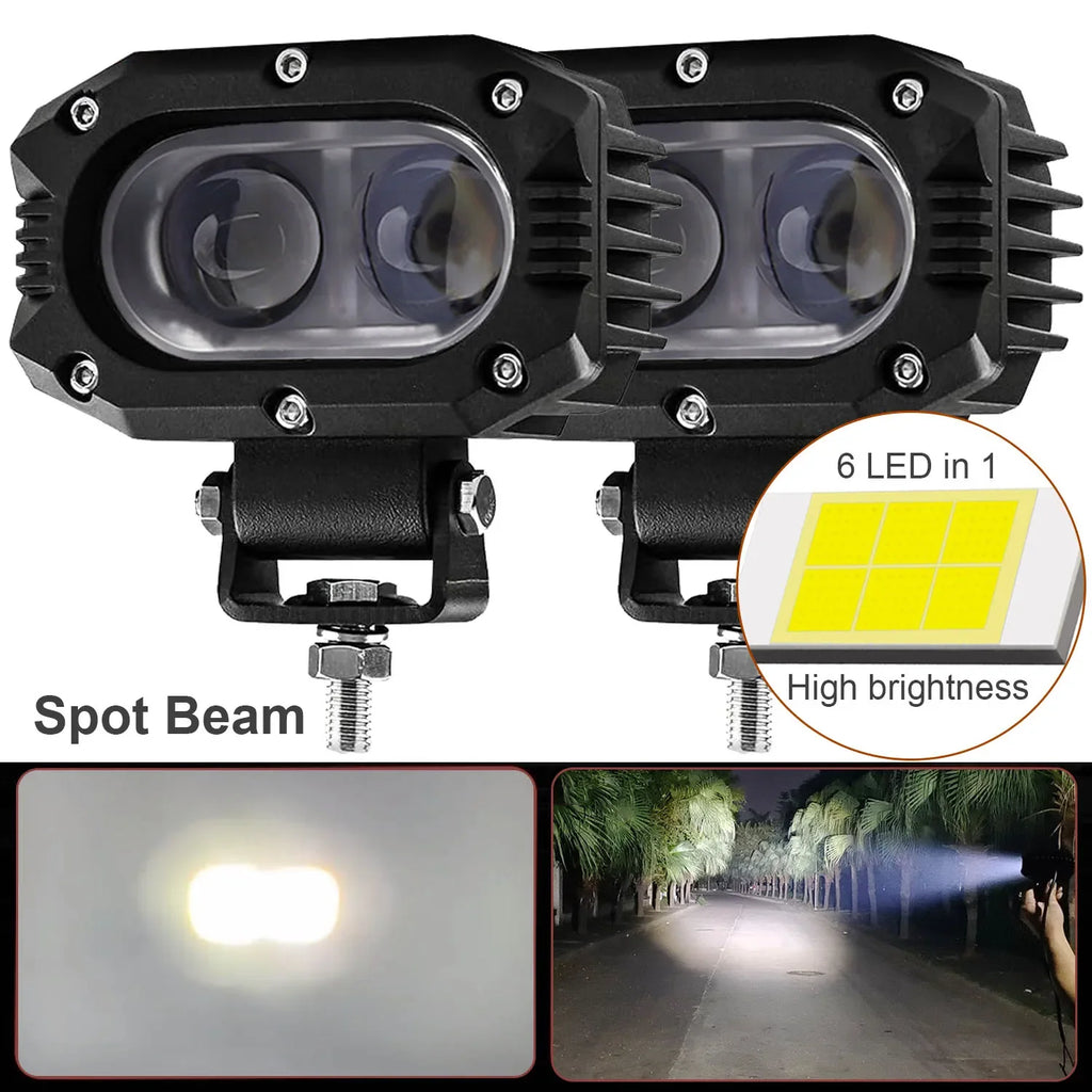 4 in (100 mm) LED Pod Light - Combo Spot + Flood Beam 9-30V Driving Work Fog Light for Car Motorcycle ATV UTV SUV Off-Road 4x4 Boat Truck