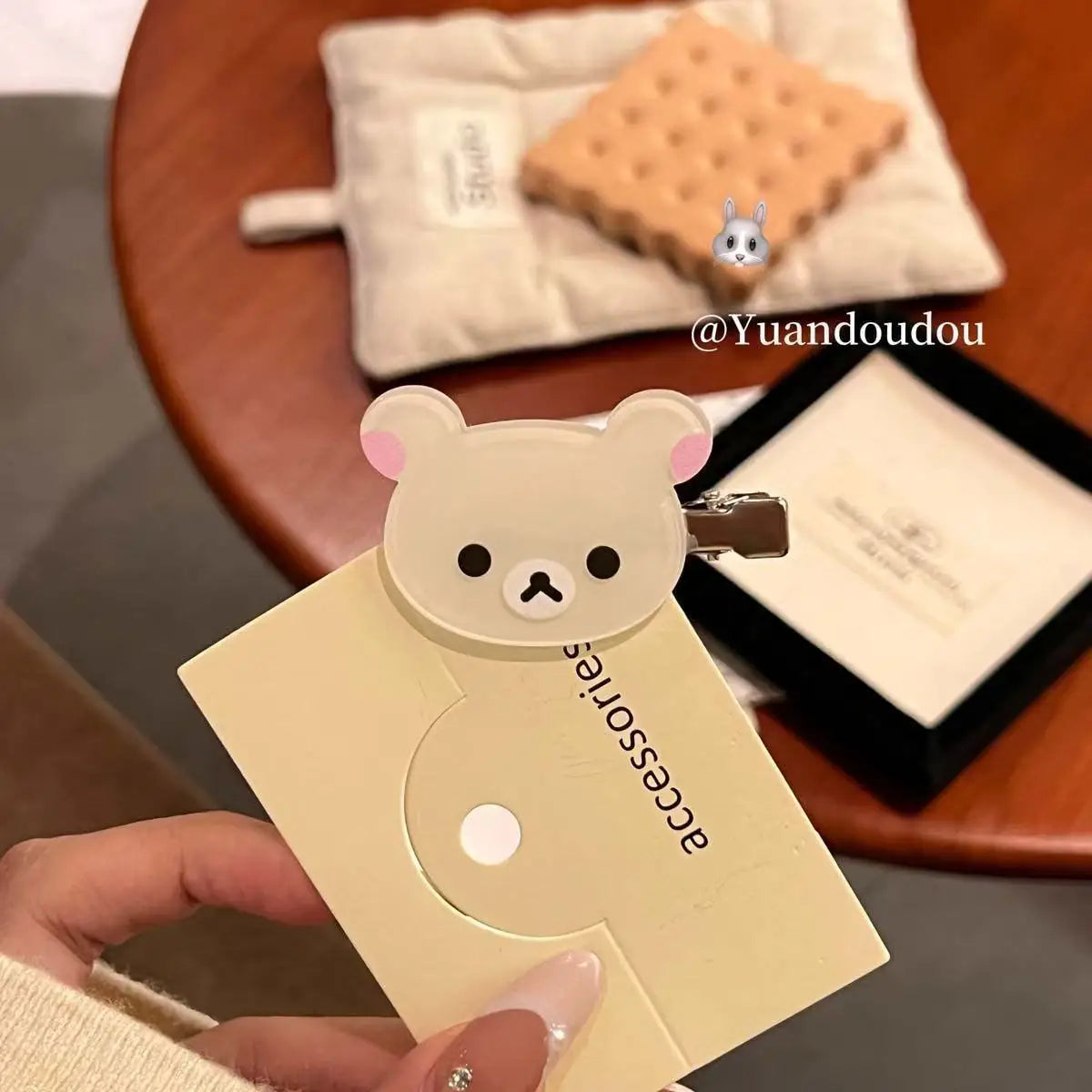 Cartoon Relax Bear Acrylic Duckbill Hair Clip - Cute Kawaii Side Bang Hairpin for Women & Girls, Student Hair Accessory Gift