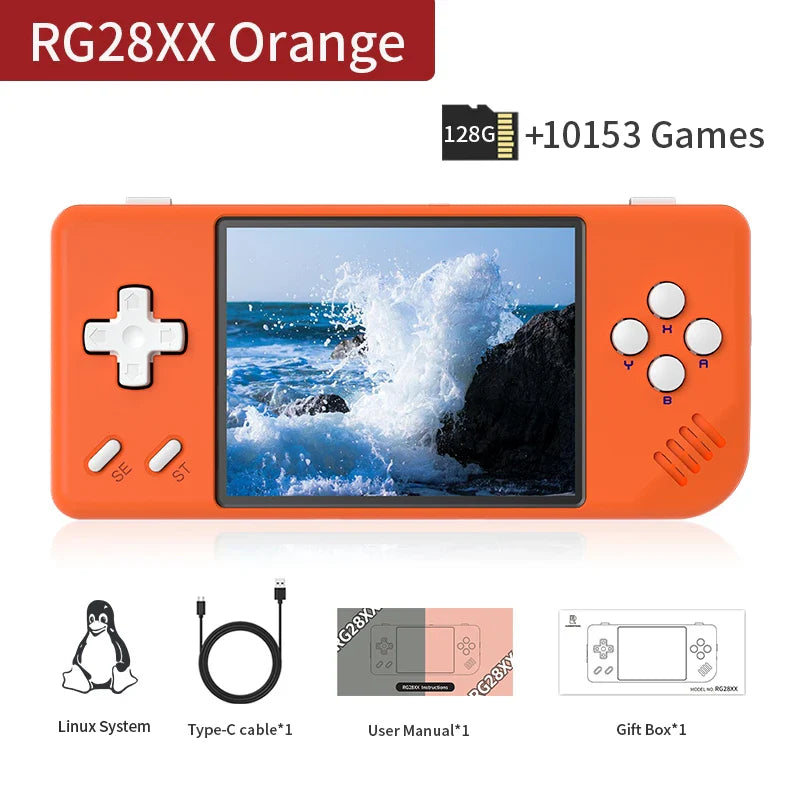 Handheld Retro Game Console 2.83-inch (72 mm) IPS Screen Linux 64GB TF 3100mAh Battery HDMI Output 5000+ Built-in Games