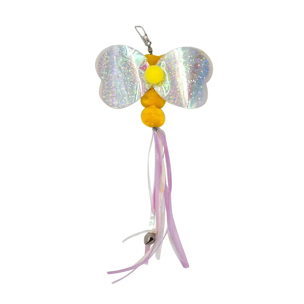 Interactive Cat Feather Toy Refill Kit – Feather Birds, Faux Worm & Foam Ball with Bell for Kittens