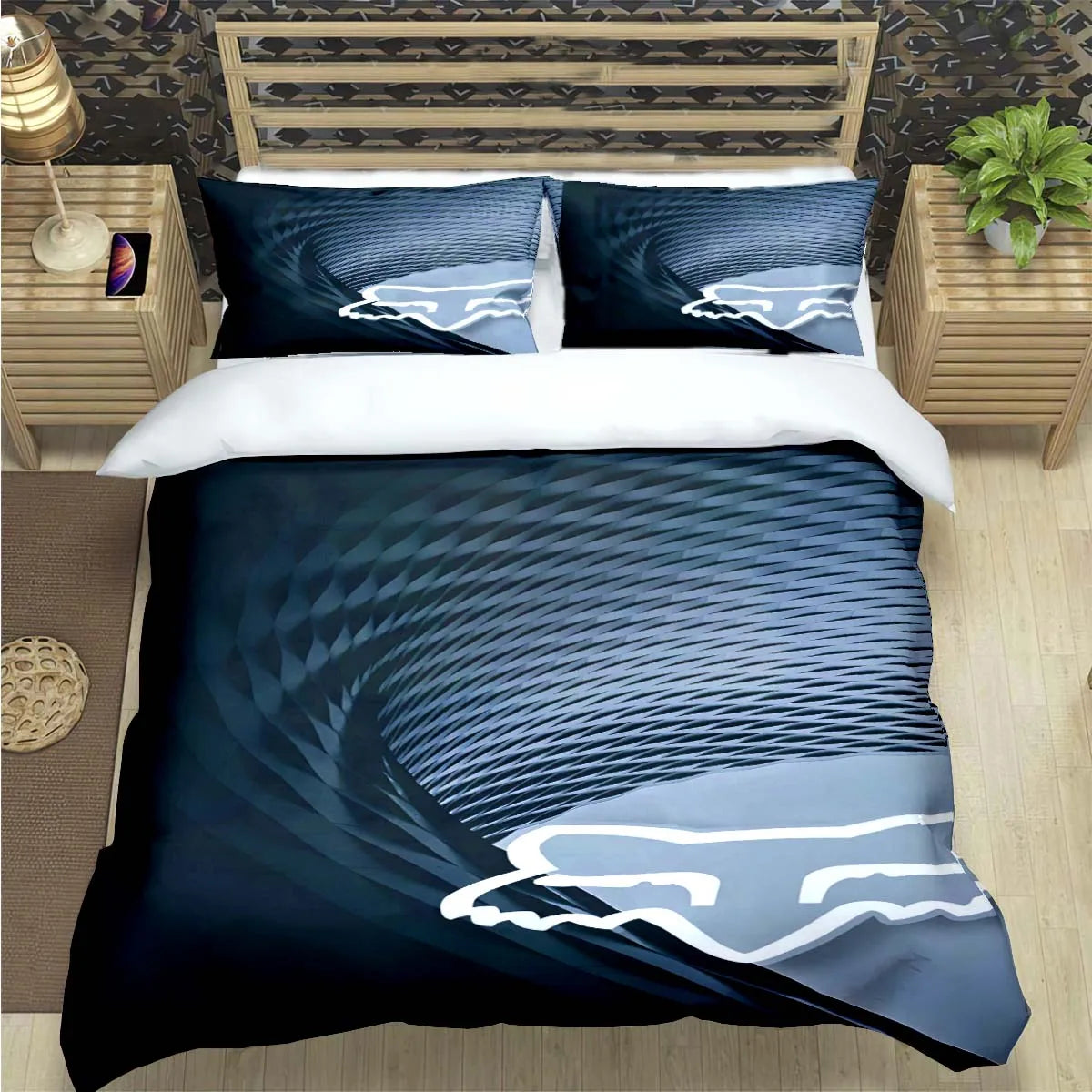 Cartoon Fox 3-Piece Microfiber Duvet Cover Set for Kids & Teens — Twin/Full/Queen/King Options