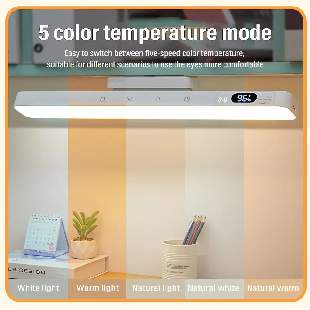 Magnetic Touch LED Desk Lamp Rechargeable USB-C Night Light 5 Color Temps 360° Rotating Bedside & Cabinet Light