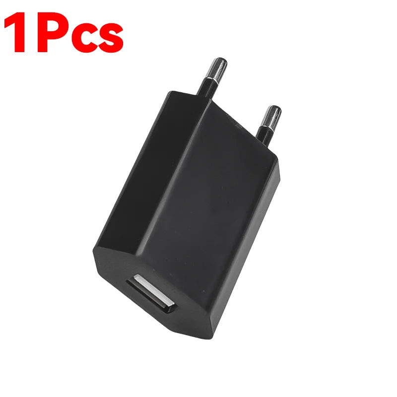 EU Plug USB Wall Charger 5V 1A Travel Adapter, Universal Smartphone USB Charger, 1-5 Pack