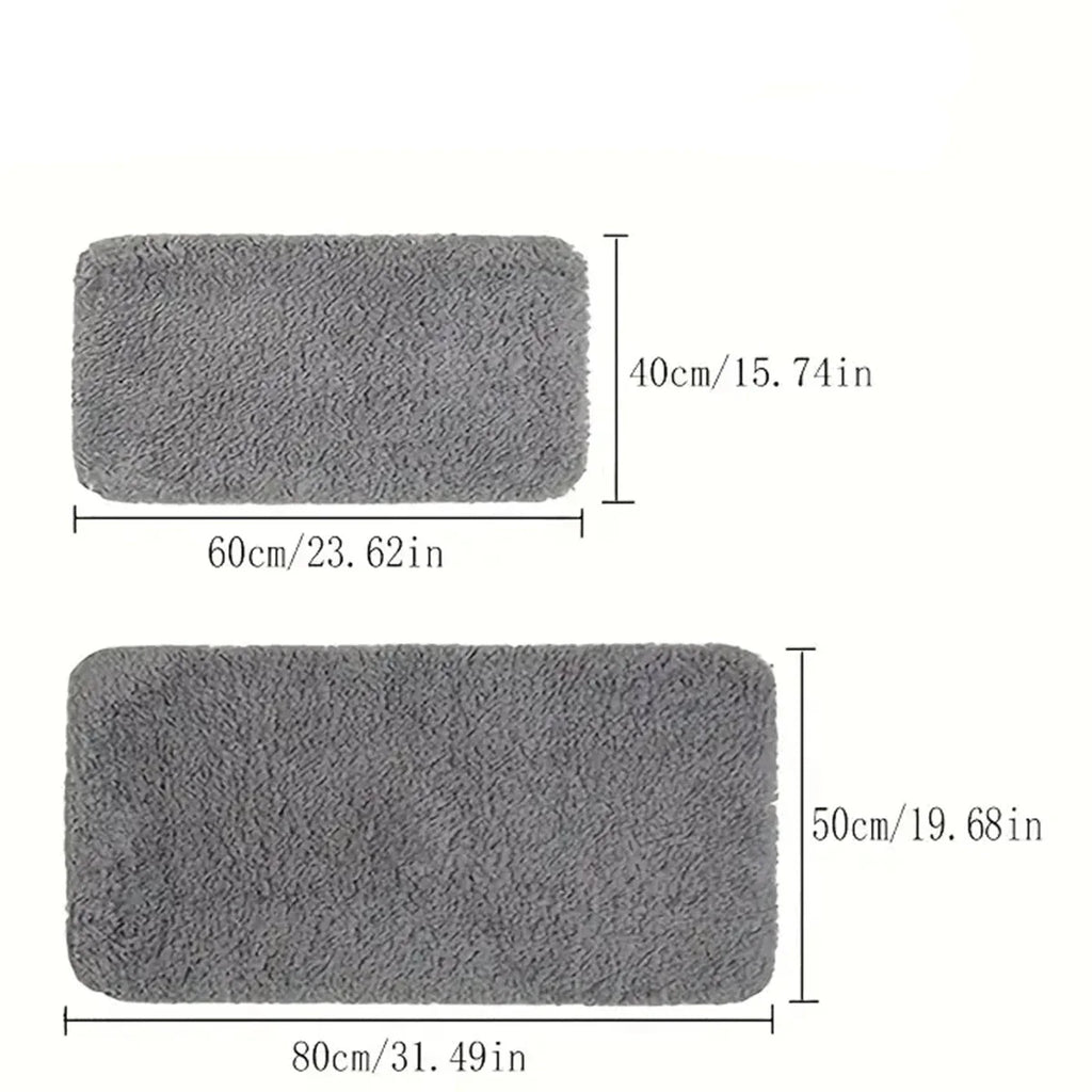 Water-Absorbent Anti-Slip Thickened Long-Pile Bathroom Mat Machine Washable Bath Rug