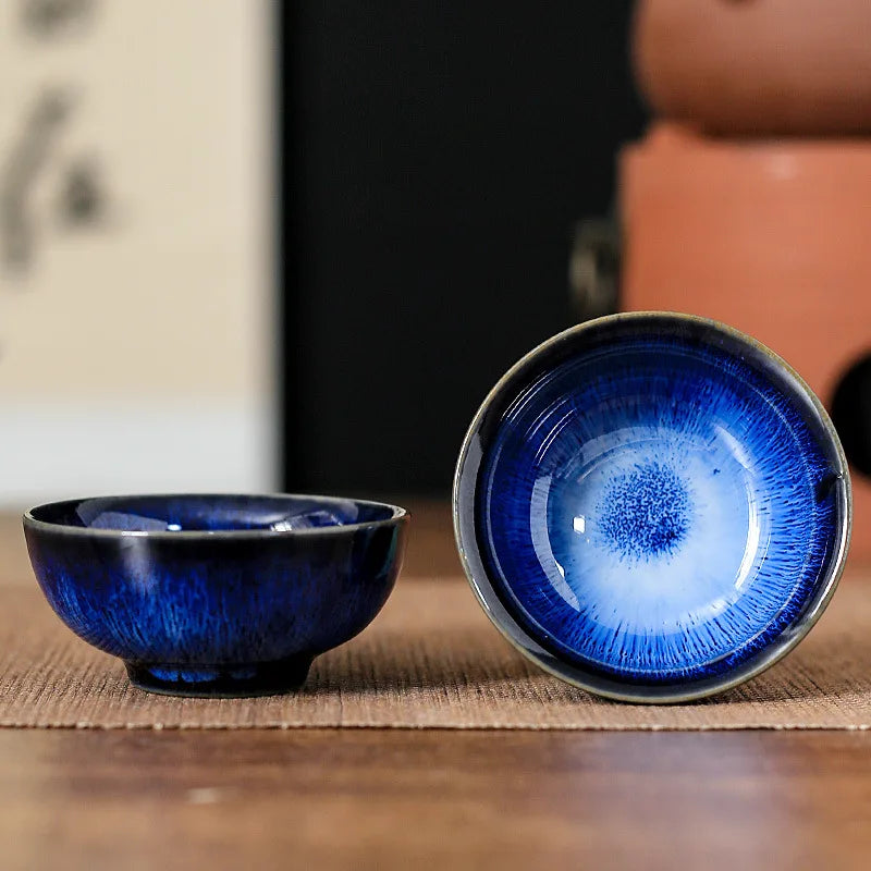 45ml (1.5 fl oz) Mini Jianzhan Kiln-Glazed Ceramic Tea Cup Kung Fu Teacup & Espresso Cup
