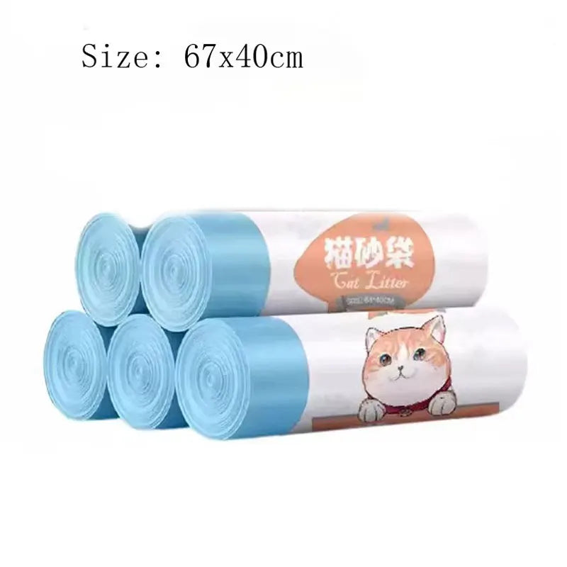 Drawstring Thickened Cat Litter Box Liners — Disposable Pet Waste Bags for Smart Litter Boxes