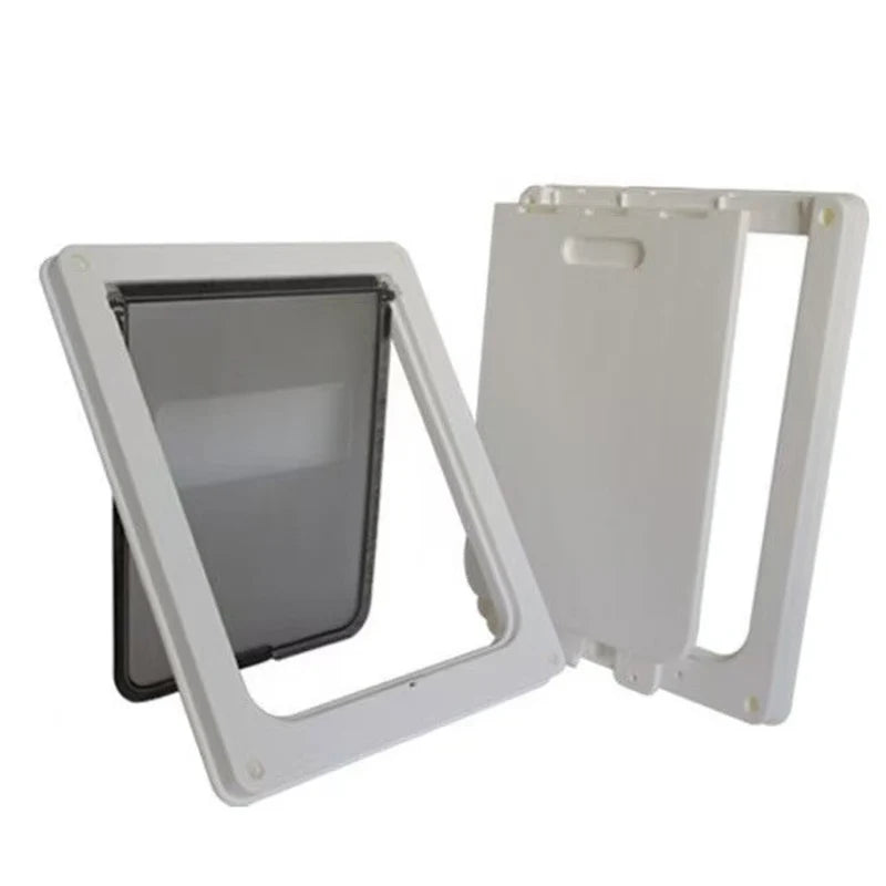 Lockable Pet Door with Privacy Flap – Weatherproof Dog & Cat Door, Easy Install (S 13.8 in x 11.4 in / 35 x 29 cm, L 16.9 in x 14.0 in / 43 x 35.5 cm)