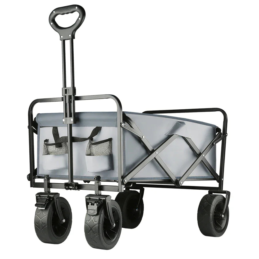 Heavy-Duty Collapsible Folding Beach Wagon Large Capacity Portable Utility Cart with All-Terrain Wheels