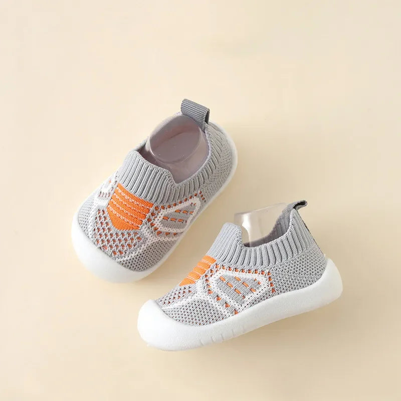 Baby Anti-Slip Breathable First Walker Crib Socks with Rubber Sole (11.5–15.5 cm / 4.5–6.1 in)