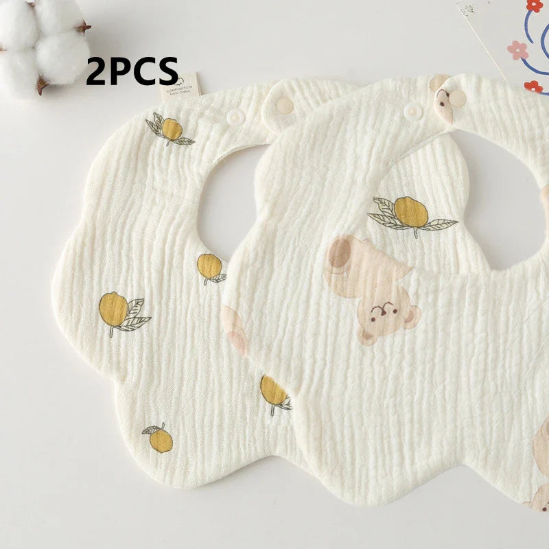 Baby Bandana Bibs & Burp Cloths - Cotton Drool Bibs for Newborns & Toddlers, Feeding Saliva Towel Cartoon Print