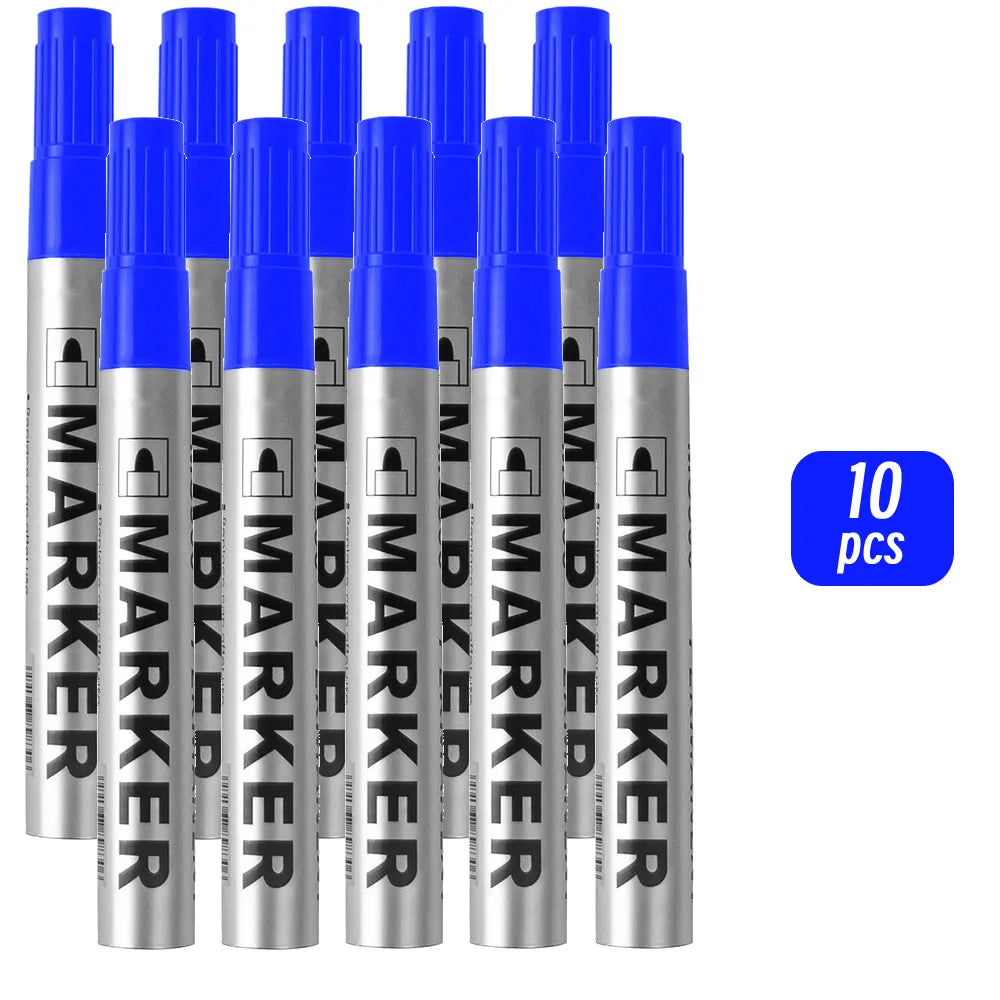 Waterproof Black Permanent Paint Marker - Quick-Dry Oil-Based Pen for Tires, Metal & Glass