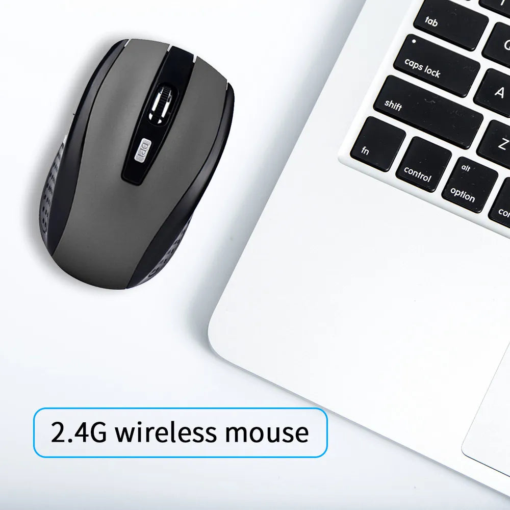 2.4GHz Wireless Optical Mouse — 6-Button Slim Noiseless USB Receiver, 1200 DPI Portable Gaming Mouse for MacBook PC Laptop