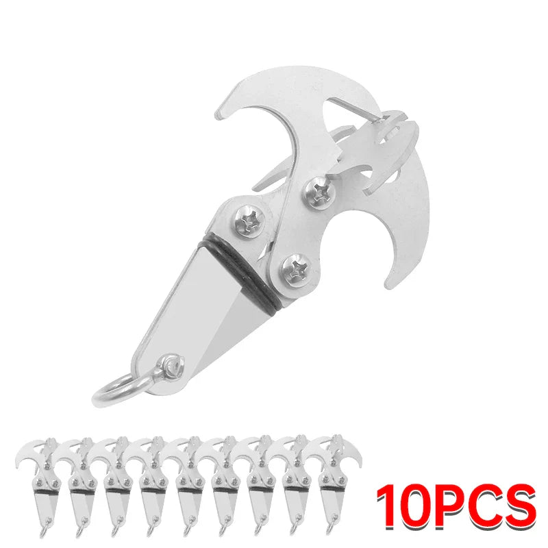 Multifunction Stainless Steel Folding Survival Claw Hook for Camping & Outdoor (8 x 4 cm / 3.1 x 1.6 in)