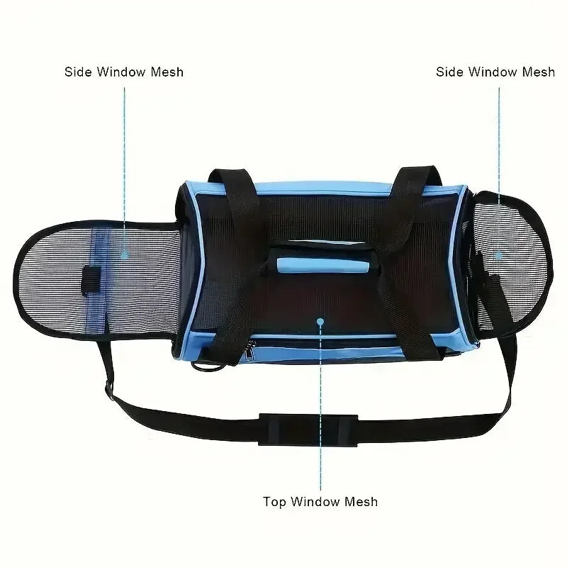 Portable Mesh Pet Carrier Bag – Breathable Foldable Travel Handbag for Small Dogs & Cats