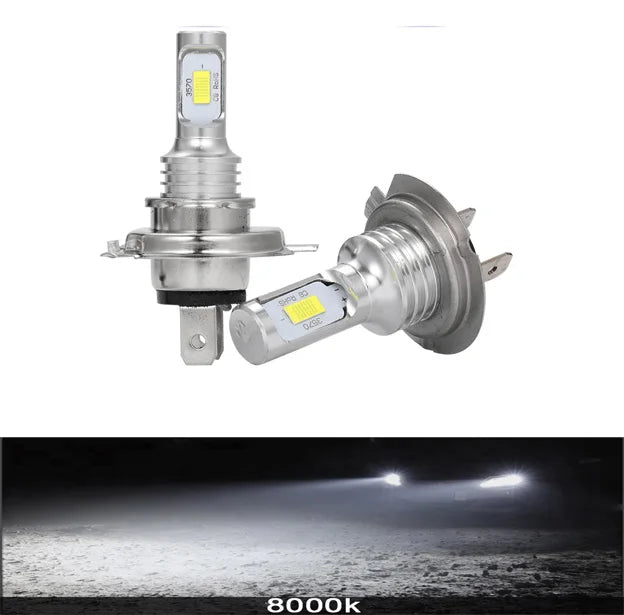 2-Pack CSP LED Headlight Bulbs H1 H4 H7 H8 H9 H11 9005 9006 (HB3/HB4) Super Bright DRL Fog Lamp - 6000K White / 3000K Yellow / 12000K Blue
