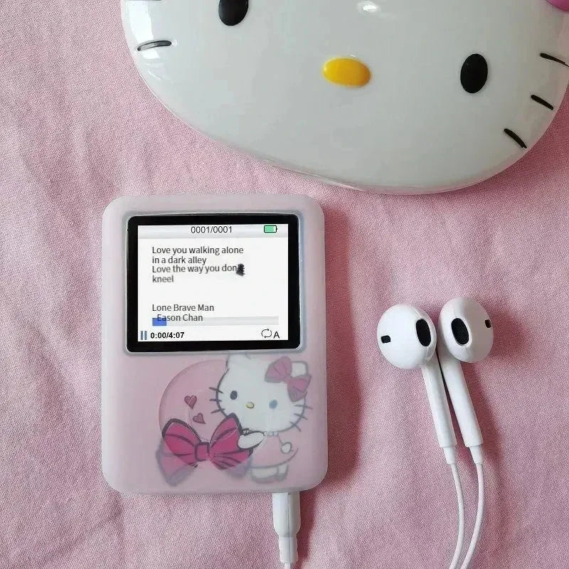 Kawaii Cartoon Mini MP3 Player — Portable Anime Walkman, USB Rechargeable with External Speaker