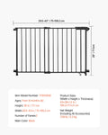 Adjustable Baby & Pet Gate 29.5–43 in (75–109 cm) Width, 28 in (71 cm) High Walk-Through No-Threshold Gate with One-Hand Double-Lock