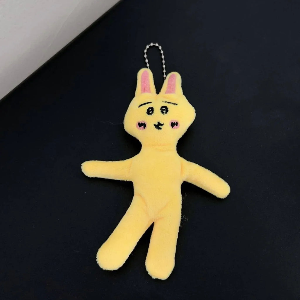 Hachiware Usagi Plush Keychain – Star Hugging Doll Pendant, Soft Hanging Plush Charm for Bags & Backpacks (Bead Chain or Metal Buckle)