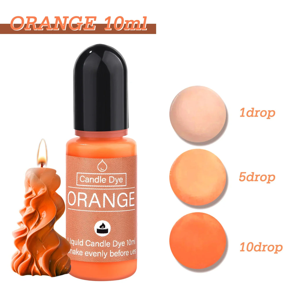 16-Color Liquid Candle Dye Set — 16 x 10ml (0.34 fl oz) Non-Toxic Soy Wax Pigments for Candle & Soap Making