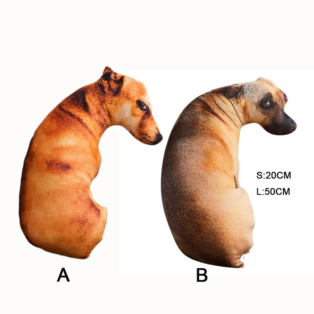 Lifelike Hound Dog Throw Pillow 3D Plush Cushion – Soft Pet Accent Pillow for Home & Office, 20 cm / 50 cm (7.9 in / 19.7 in)