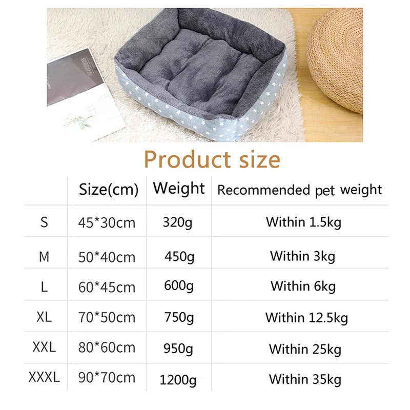 Plush Winter Pet Bed for Dogs & Cats - Thickened Breathable Dog Sofa with Non-Slip Bottom, Multiple Sizes S-XXXL
