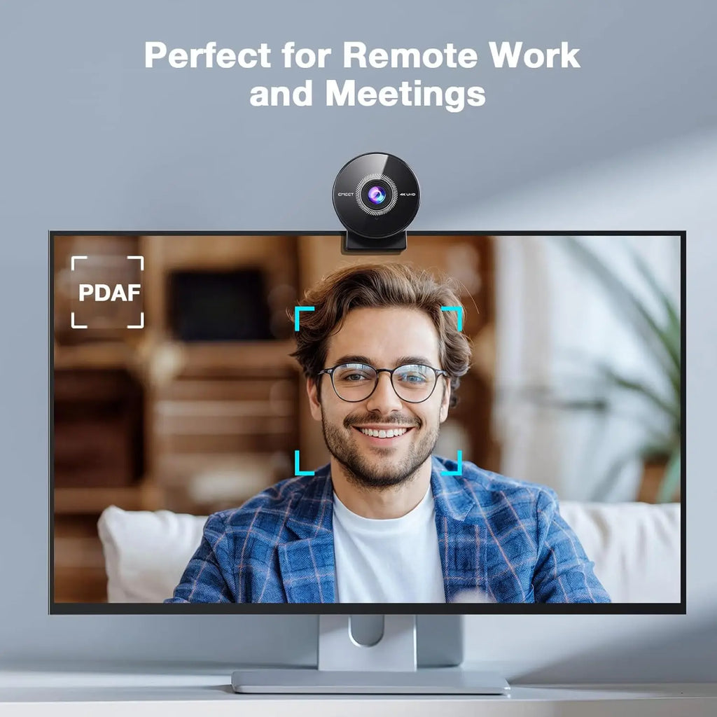 4K UHD USB Webcam with Built-In Microphone — 1080P/60fps HD Mini Camera for PC, Laptop & Desktop
