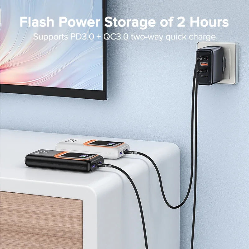20000mAh Power Bank 22.5W Fast Charge PD 20W Portable Charger USB-C Dual USB-A LED Display Compatible with Android & iOS