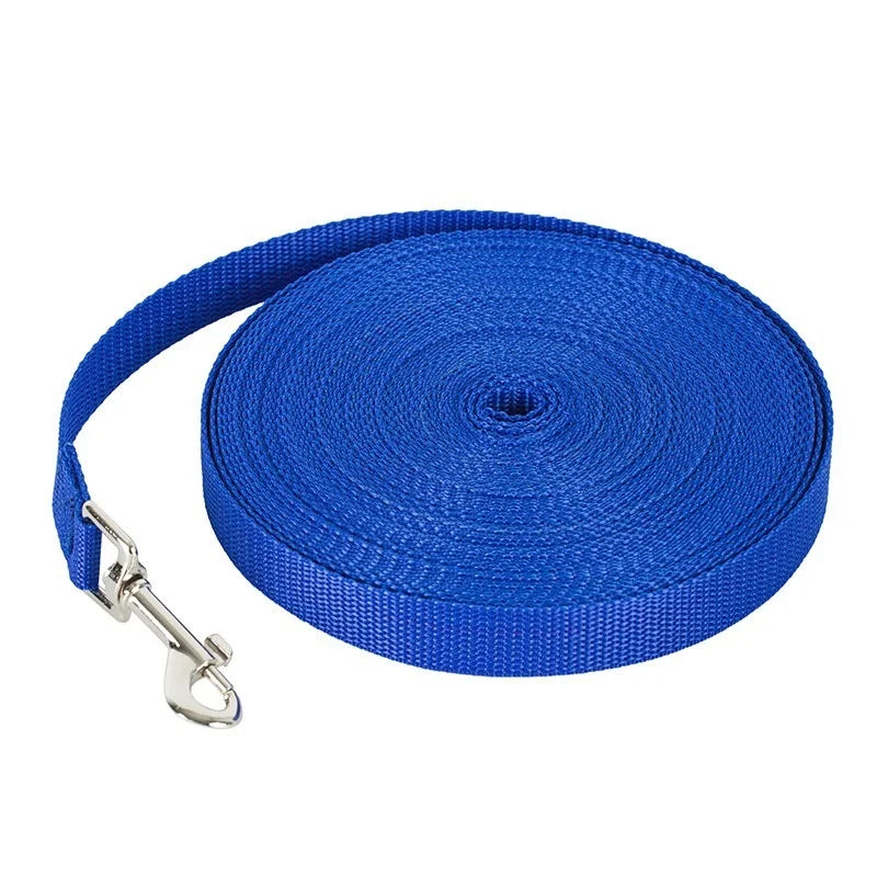 Nylon Long Dog Training Leash – Durable Quick-Release Long Line, 2 cm Wide, Multiple Lengths 4–66 ft (1.2–20 m) for Small to Large Dogs