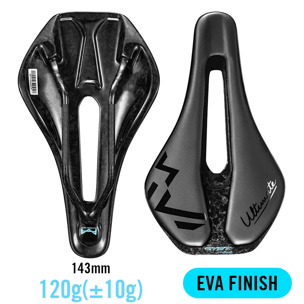 3D Printed Ultralight Carbon Bike Saddle 135/143mm — 105g for MTB, Gravel & Road