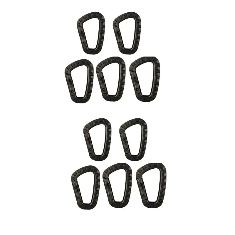 Tactical Carabiner D-Ring Clips for Backpack & Keychain - 1-10 Pack