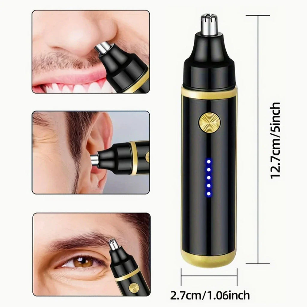 Rechargeable Electric Nose Hair Trimmer - Washable Automatic Painless Unisex Groomer