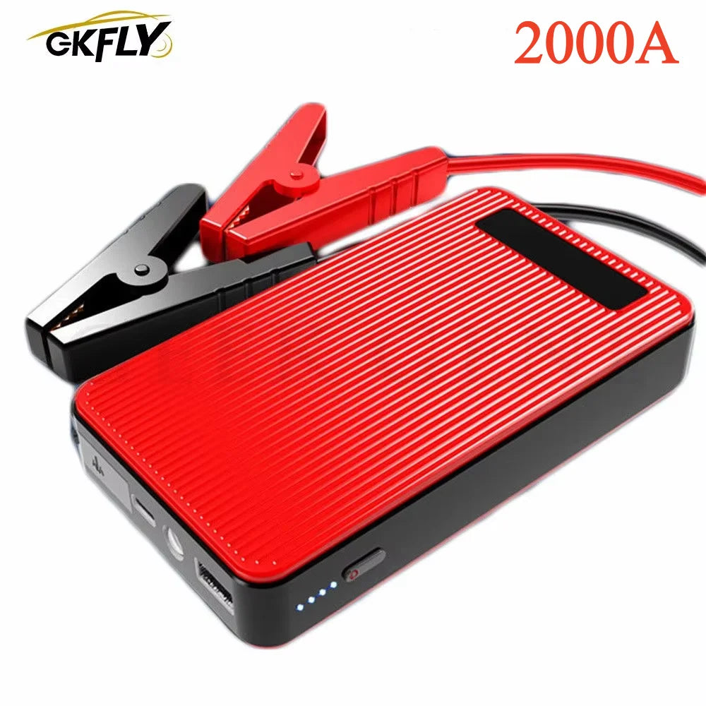 2000A Portable 12V Car Jump Starter & 44.4Wh Power Bank — Battery Booster Charger with USB, LED Flashlight, SOS, Start Petrol up to 4.0L Diesel up to 3.0L