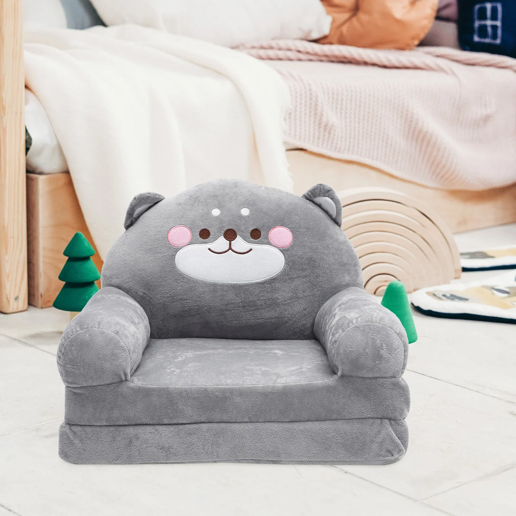 Elephant Plush Folding Baby Sofa Chair for Toddlers - Kids Nursery & Playroom Seat