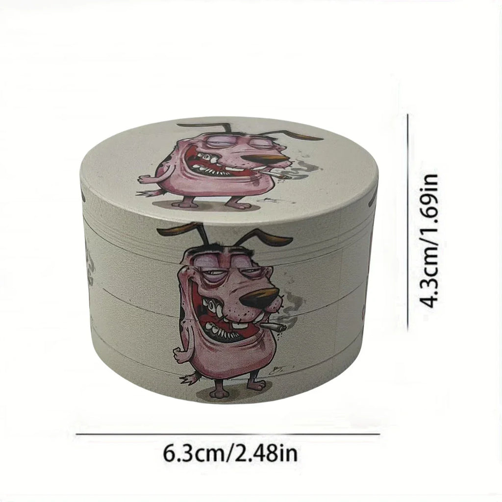 2-Inch (50mm) Zinc Alloy Dog Pattern 4-in-1 Herb Grinder – Tobacco & Spice Crusher