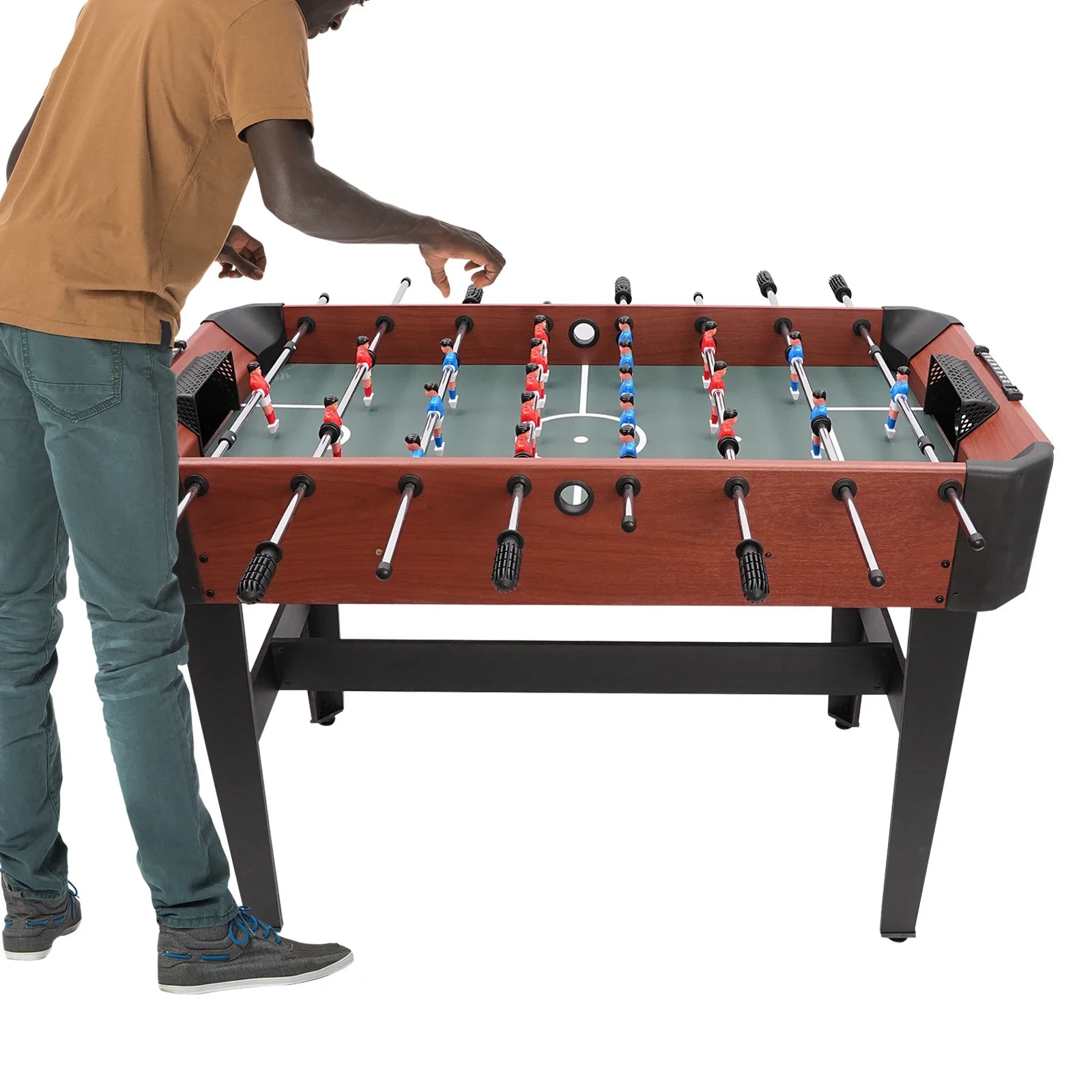 8-Rod Foosball Table 120×61×81 cm (47.2×24×31.8 in) – Steel Rods & Counterbalanced Players for Home Game Room