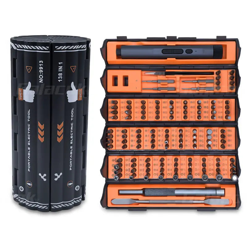 138-in-1 Mini Electric Screwdriver Set – Precision Magnetic Bits, Portable Rechargeable Alloy Kit for PC iPhone DIY Repairs