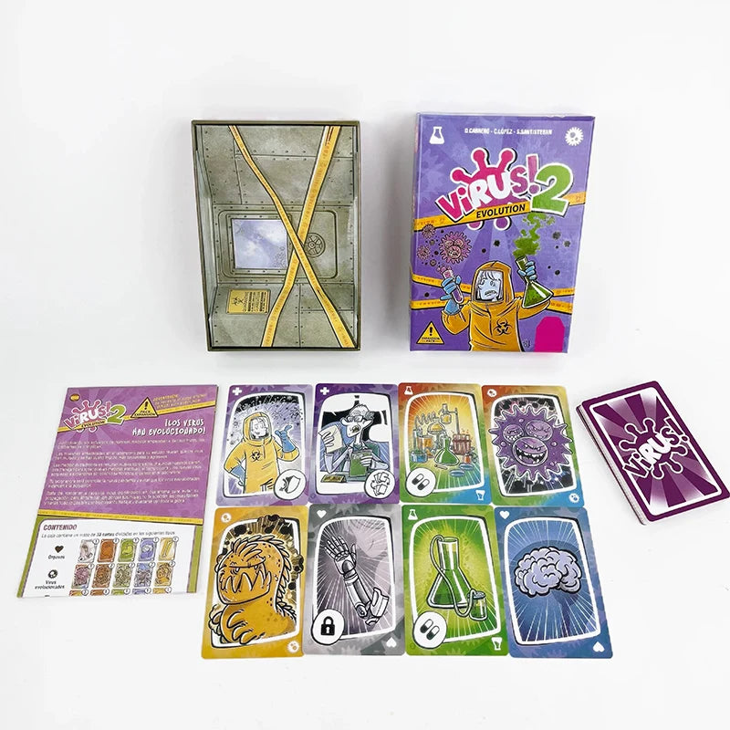 Virus Card Game – Trilingual English/Spanish/French Family Party Game, 2-6 Players, Ages 8+