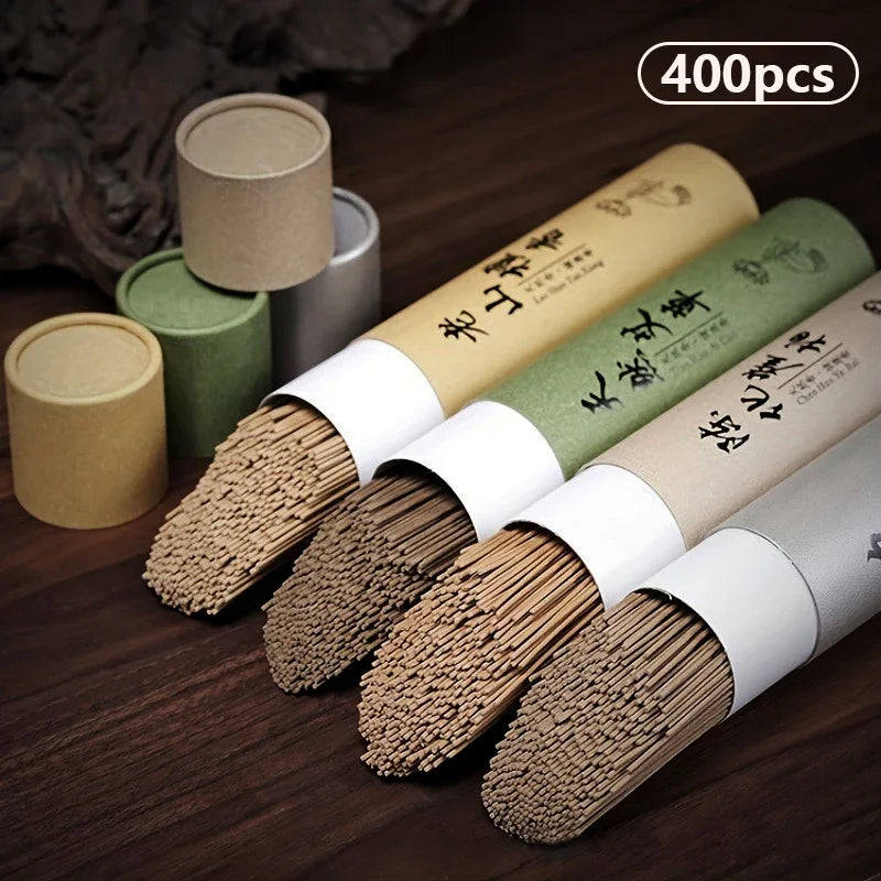 400-Pack Natural Sandalwood, Agarwood and Wormwood Incense Sticks for Home, Prayer & Blessing Ceremony