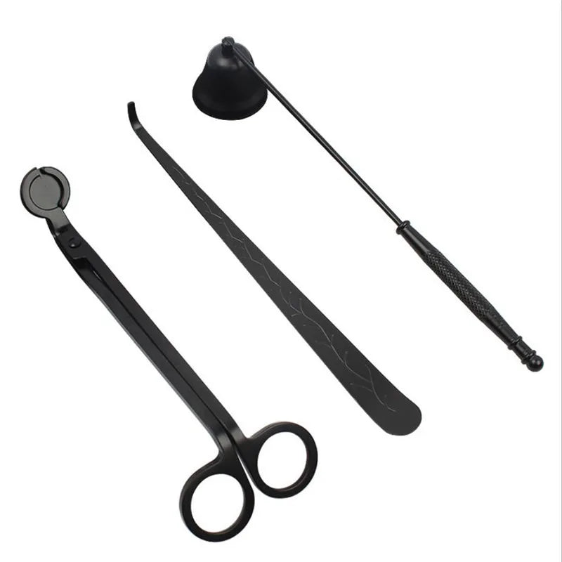 3-Pack Candle Wick Trimmer, Snuffer and Wick Hook Set Stainless Steel Portable Candle Accessories