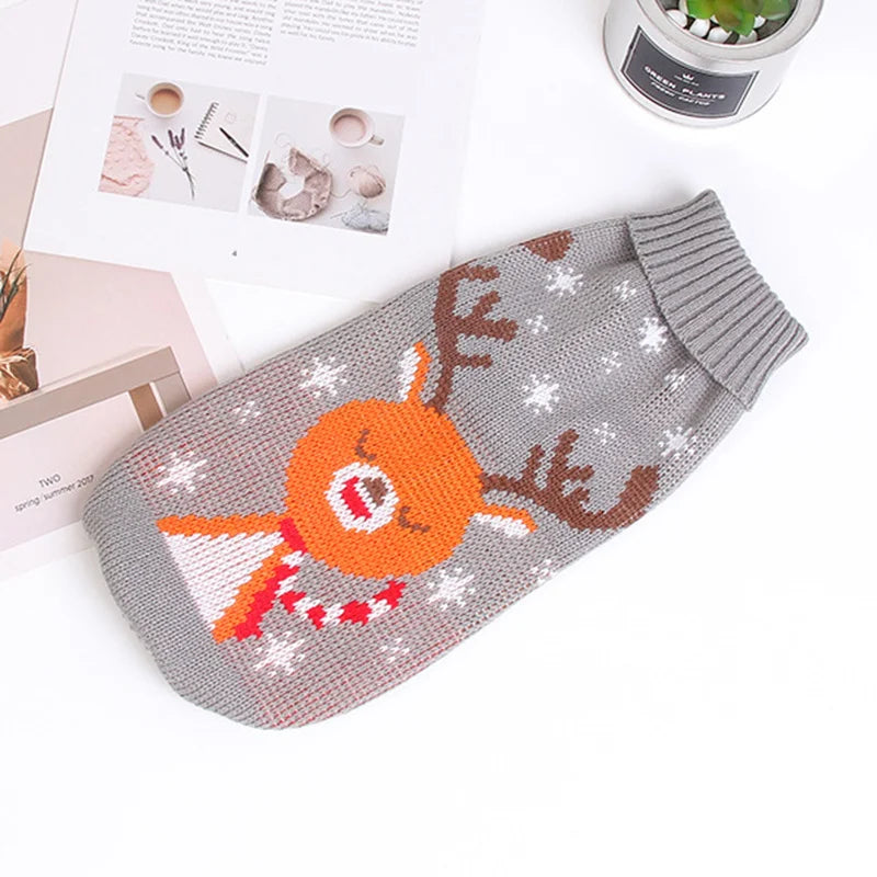 Cute Cartoon Cat Sweater Pullover – Warm Winter Knit Pet Coat for Cats & Small Breeds
