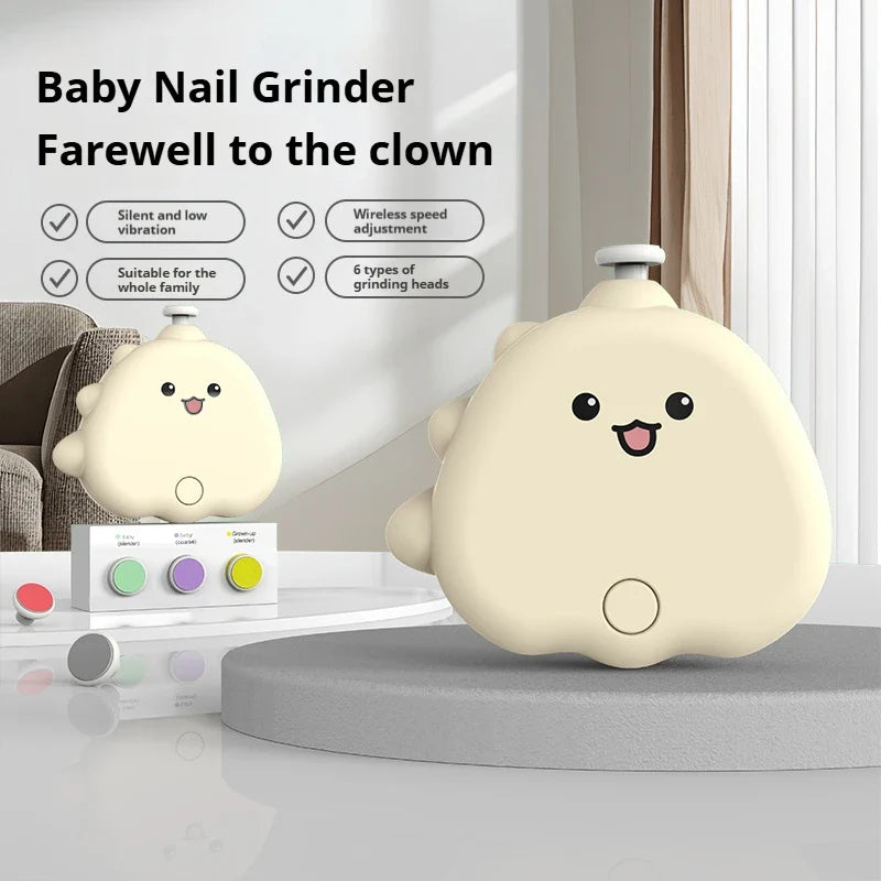 Rechargeable Newborn Electric Nail Clipper & Baby Nail Grinder Set - Anti-Clamp Scissors, Cartoon Design