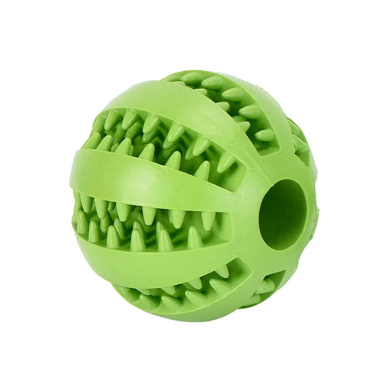 Interactive Rubber Dog & Cat Toy Ball, Puppy Chew Toy, Treat Feeder & Tooth-Cleaning Silicone Ball
